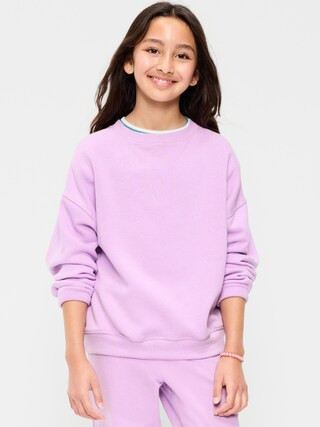 Oversized Long-Sleeve Tunic Sweatshirt for Girls | Old Navy (US)