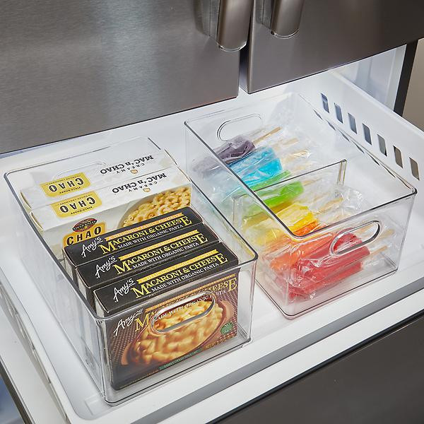THE HOME EDIT Divided Freezer Bin Clear | The Container Store