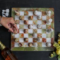 Handmade Marble Chess Set Green & White Stone Board, Luxury Decor | Etsy (US)