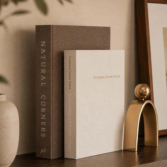 Libros decorativos de lino vintage para decoraci\u00f3n del hogar (juego de 2) | Amazon (US)