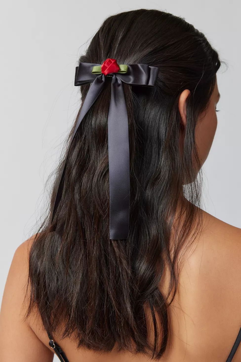 Rosette Satin Hair Bow Barrette | Urban Outfitters (US and RoW)