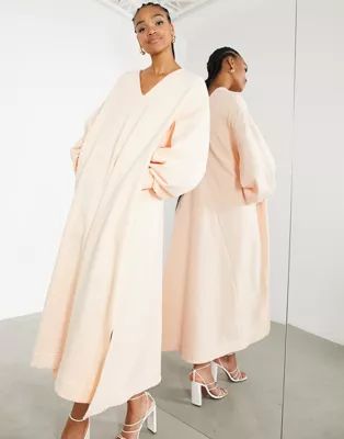 ASOS EDITION oversized sweatshirt dress in soft peach | ASOS (Global)