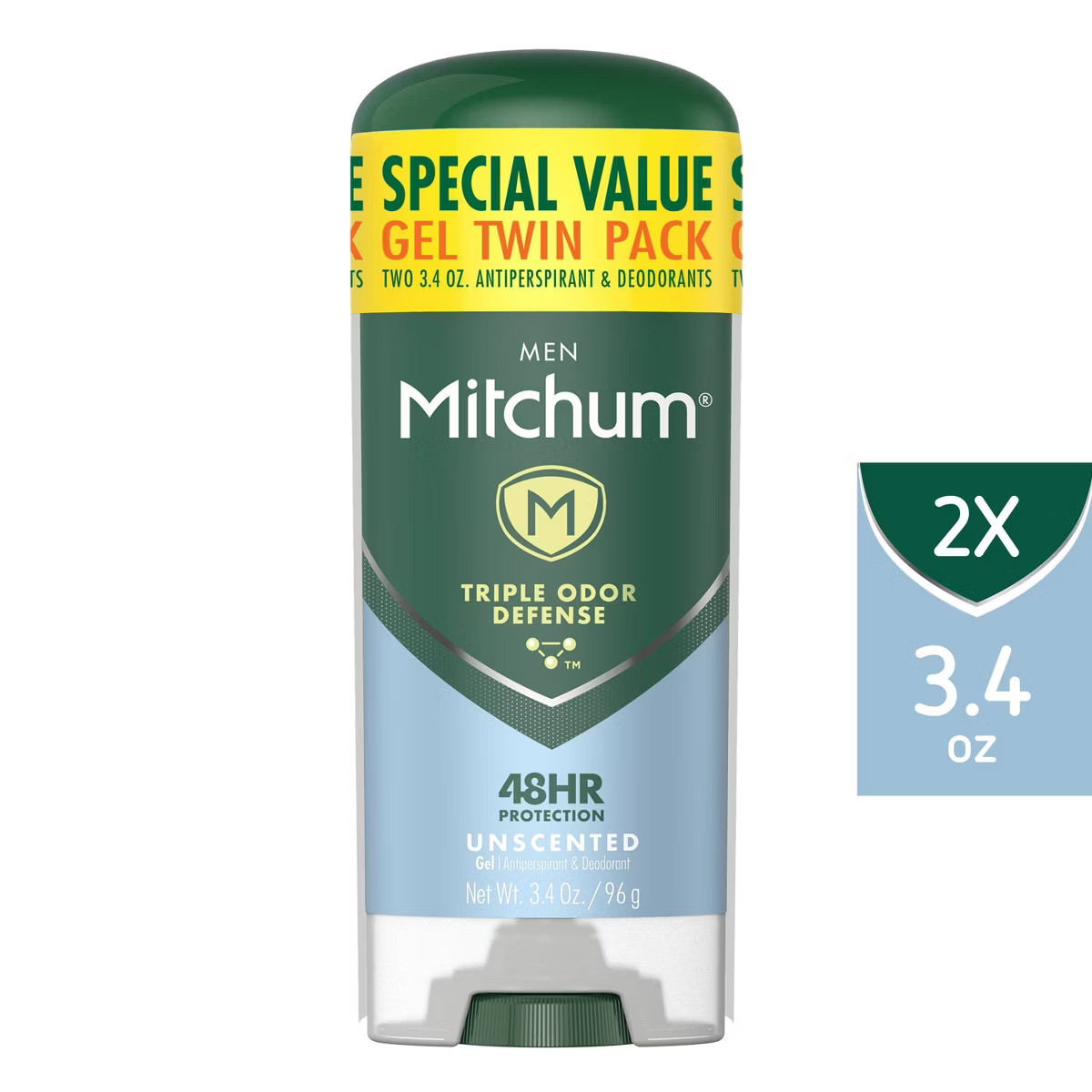Mitchum Men's Antiperspirant & Deodorant Triple Odor Defense Gel Stick, 48 Hr Protection, Unscent... | Target
