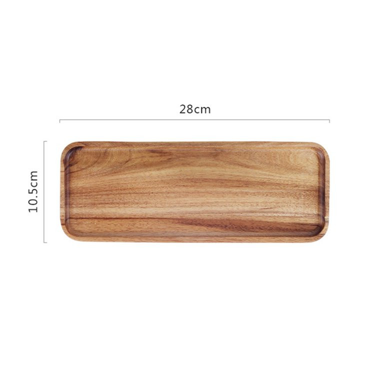 Acacia Wood Serving Tray Durable Dishwasher Safe Rectangular Party Plates Household Tableware | Walmart (US)