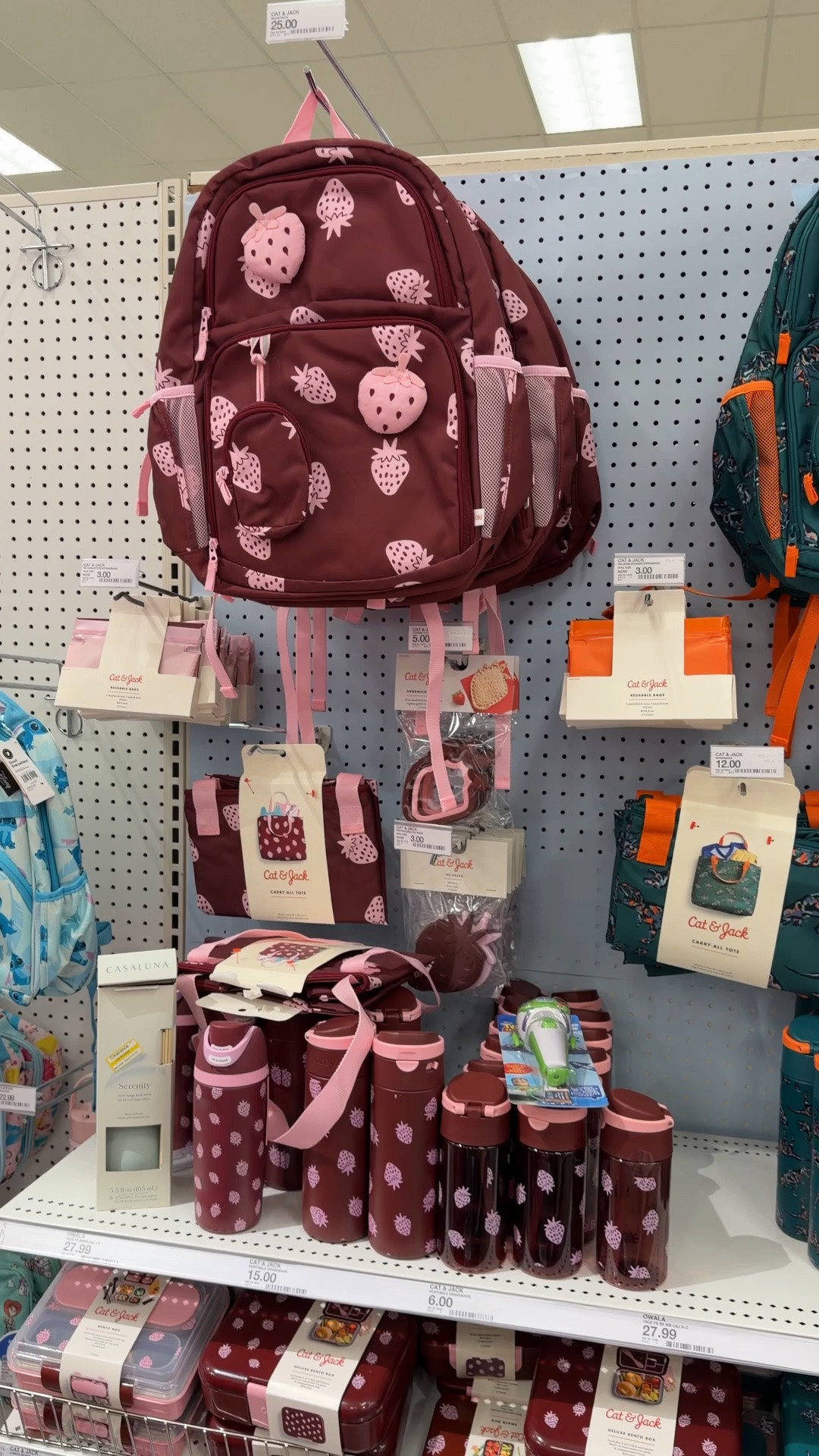 If you’ve got Littles, this is perfect for you. Everything is under $25 and they’ve got backpacks, water bottles, bento boxes, snack boxes, anything you can think of matches so good