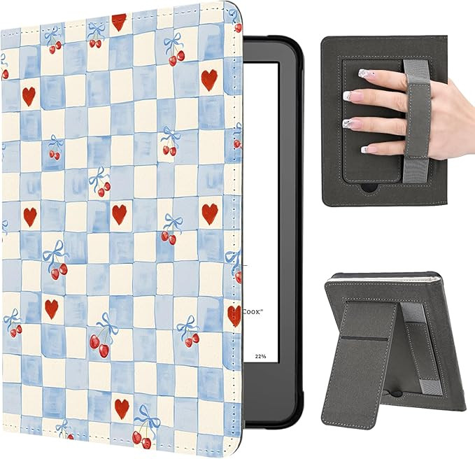 Idocolors Cute Cherry Heart Case for 7" Kindle Paperwhite (12th Gen-2024), Slim Foldable Stand PU... | Amazon (US)