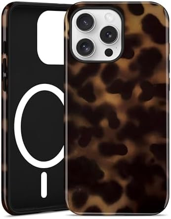 Jusy Compatible with MagSafe Brown Tortoise Shell Print Phone Case for iPhone 16 Pro Max, Amber T... | Amazon (US)