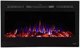 Touchstone 80014 - Sideline Electric Fireplace - 36 Inch Wide - in Wall Recessed - 5 Flame Settin... | Amazon (US)