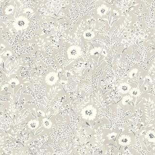 Agathon Taupe Floral Matte Pre-pasted Paper Wallpaper | The Home Depot