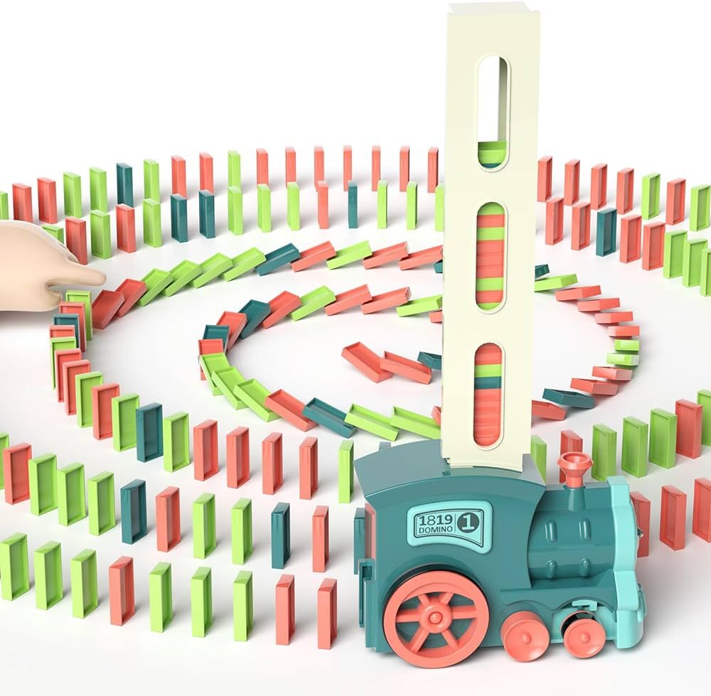Domino Train Toy Kids Games: Automatic Dominoes Building Set Rally - Toys for 3 Year Old Boys - S... | Amazon (US)