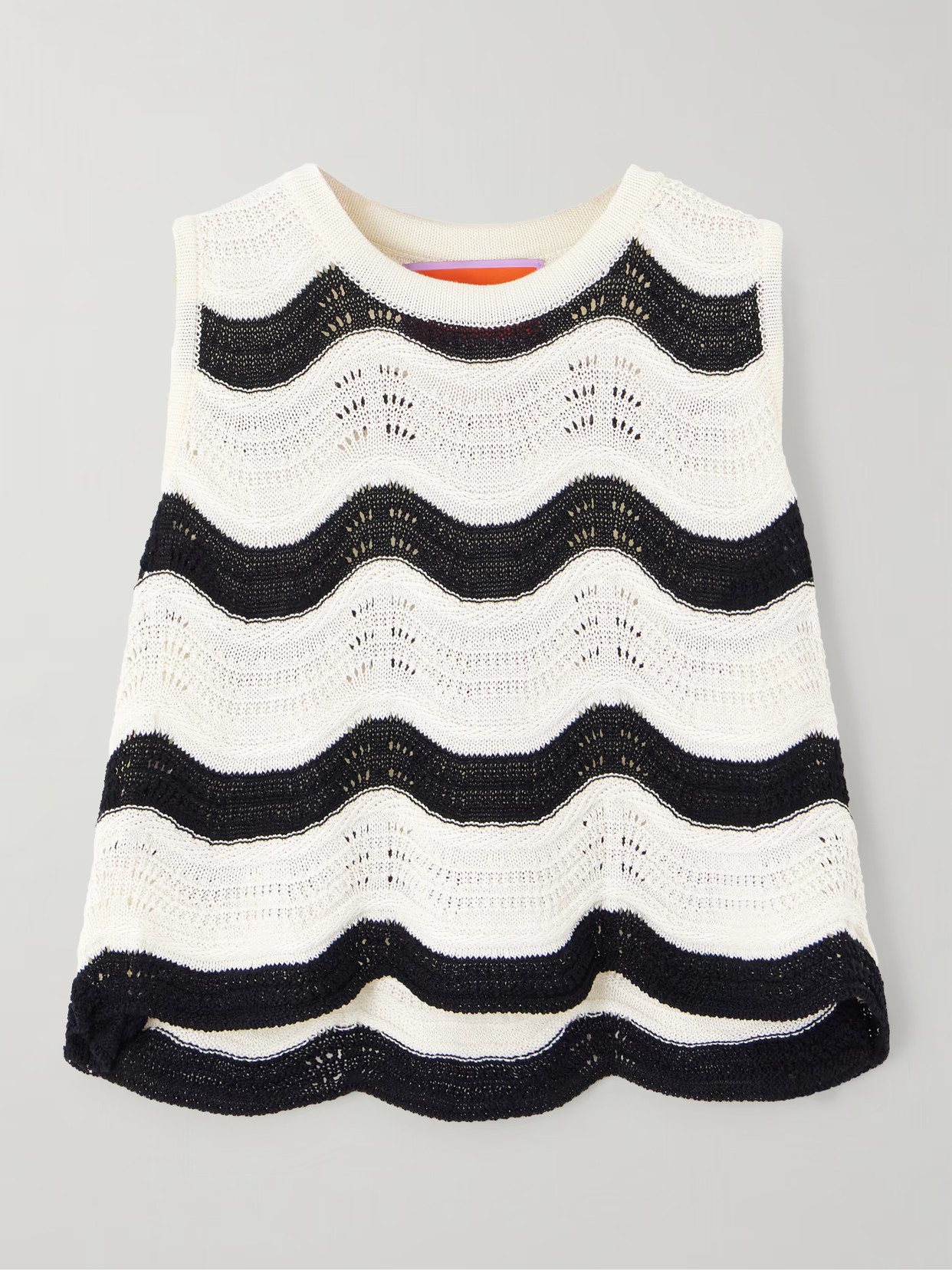 La DoubleJ - Striped Pointelle-knit Cotton Top - White | NET-A-PORTER (US)