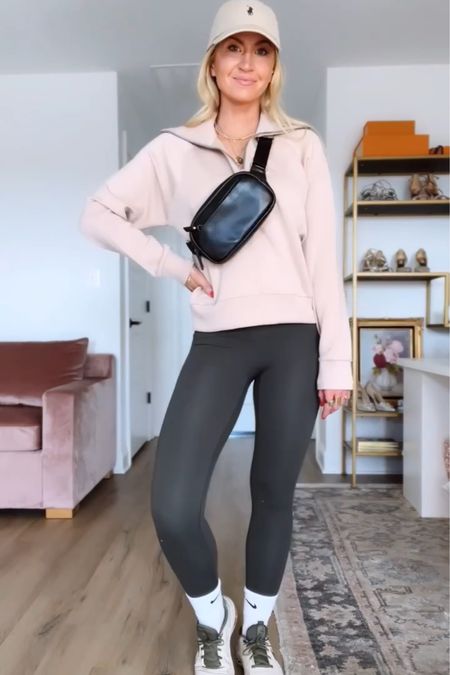 Easy workout look for heading to the gym or running errands. Leggings: tts, wearing XS Half zip: wearing a med Shoes: run tts

#LTKstyletip #LTKfit