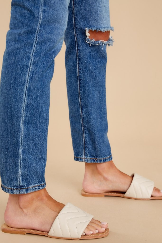 Watching The Waves Light Beige Sandals | Red Dress 