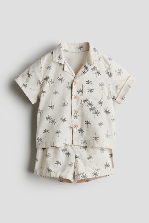 2-piece Patterned Set - Dusty green - Kids | H&M US | H&M (US + CA)