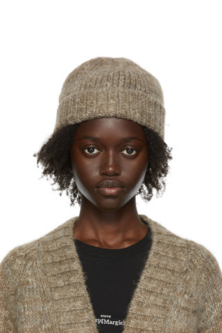 Maison Margiela - Taupe Alpaca Beanie | SSENSE