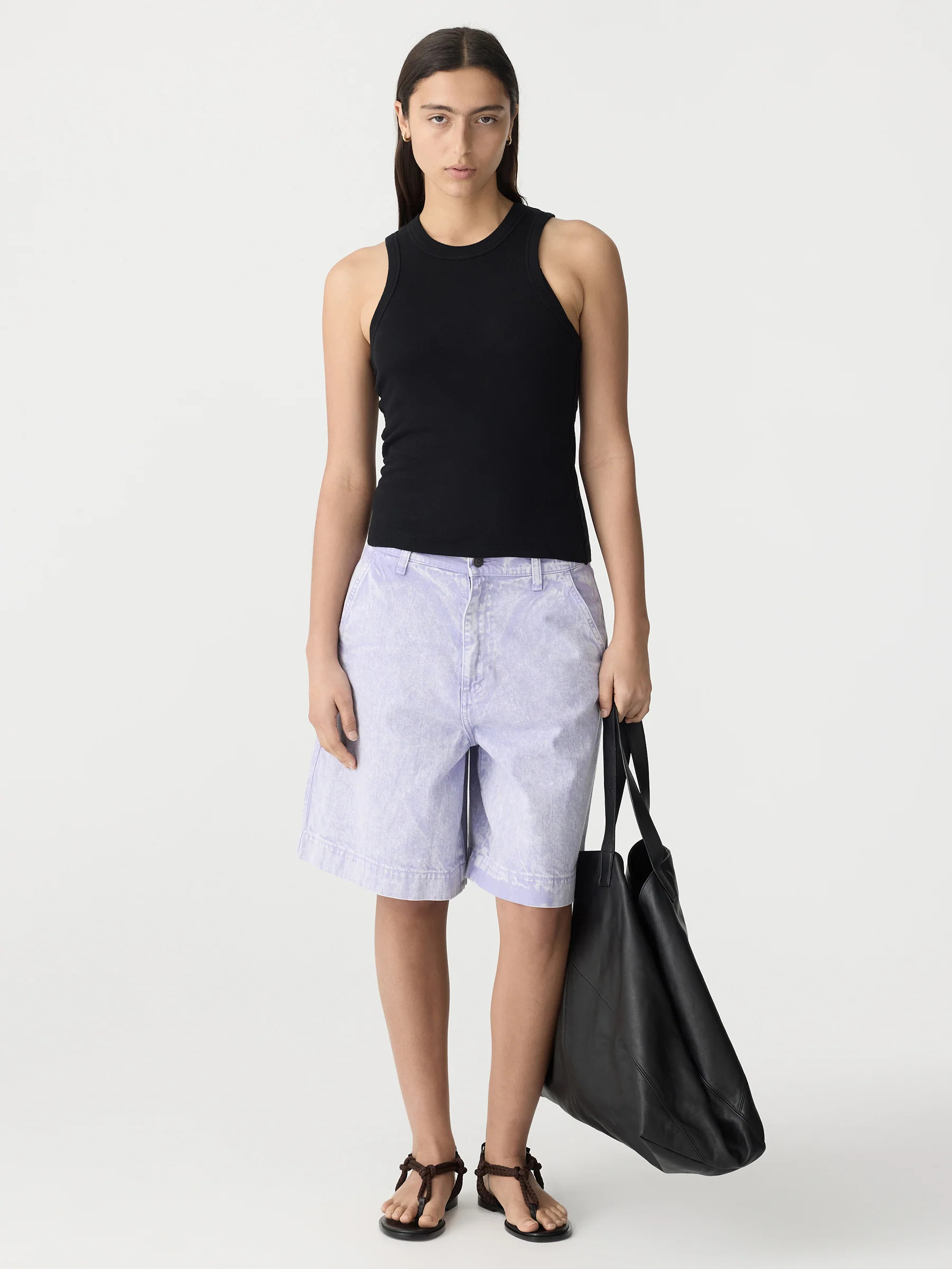 denim bermuda short | Bassike