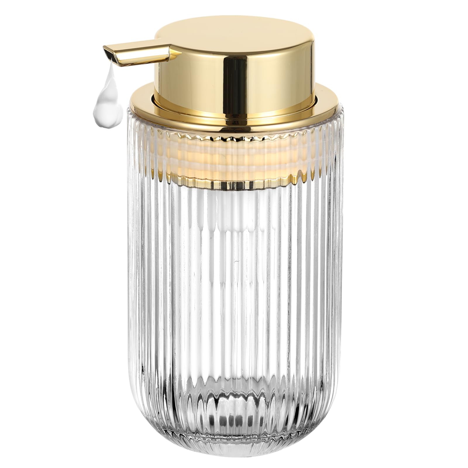 Glass Foaming Soap Dispenser with Gold Pump, Foam Hand Soap Dispenser for Bathroom, Kitchen, Mode... | Amazon (US)