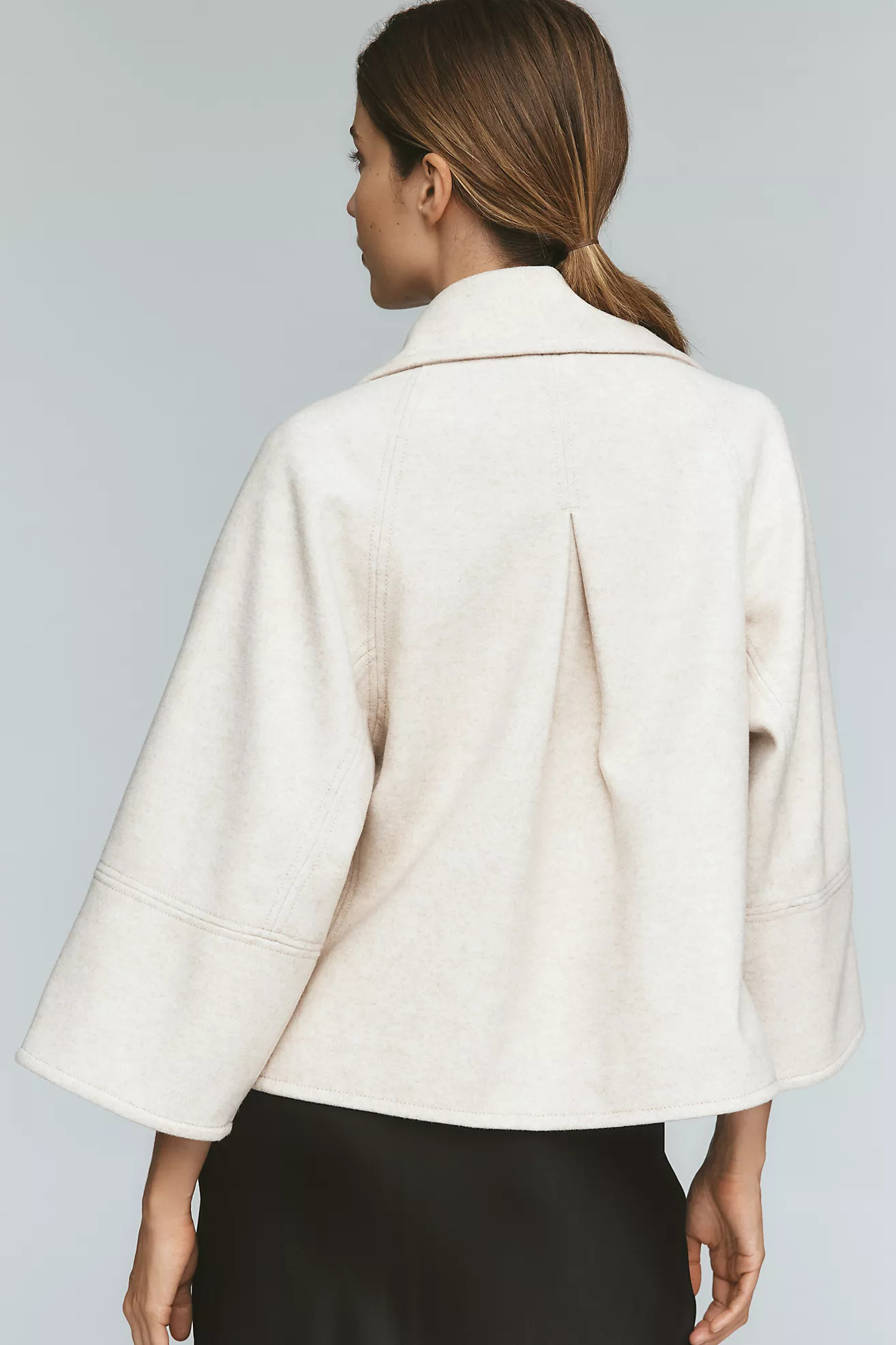 Maeve Cropped Swingy Wool-Blend Peacoat | Anthropologie (US)