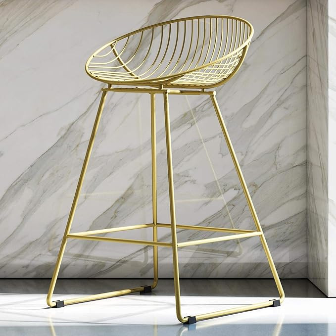 CosmoLiving by Cosmopolitan Ellis Barstools Gold | Amazon (US)
