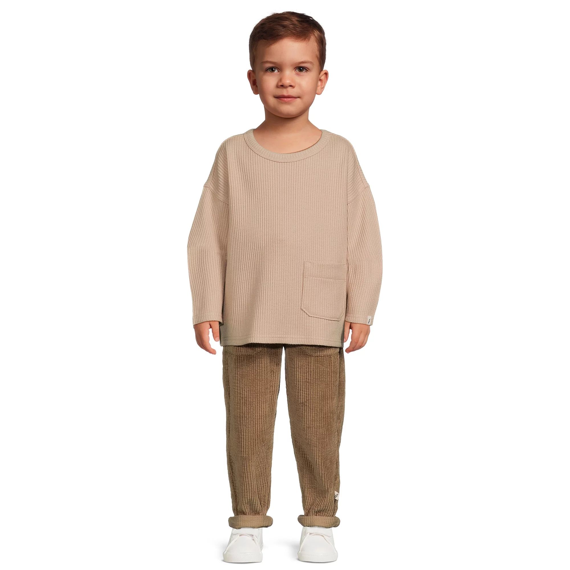 easy-peasy Baby and Toddler Boys Long Sleeve Waffle T-Shirt and Pants Outfit Set, 2-Piece, Sizes ... | Walmart (US)