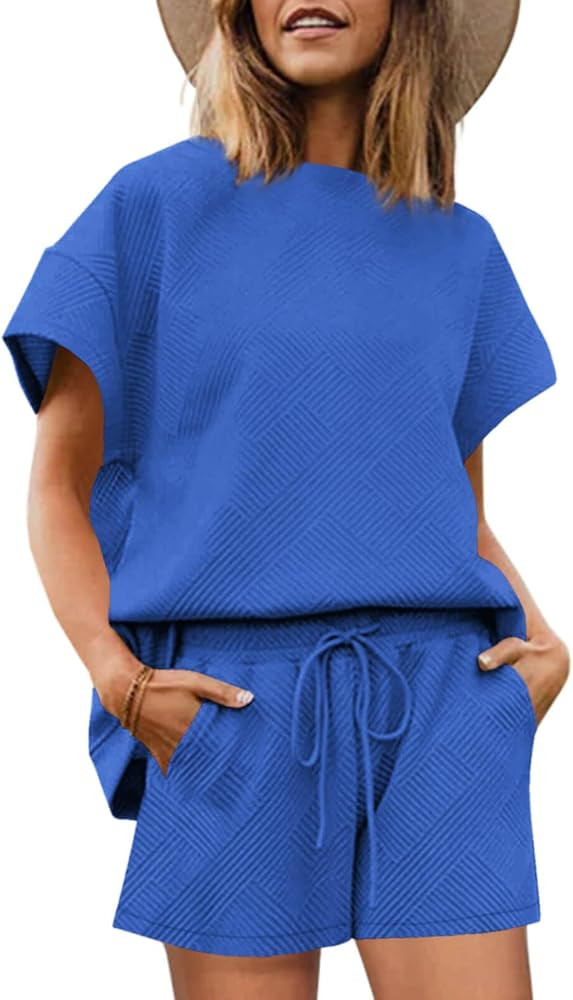 Tankaneo Womens Loungewear Set Short Sleeve Tops and Shorts 2 Piece Outfits Matching Lounge Pajam... | Amazon (US)