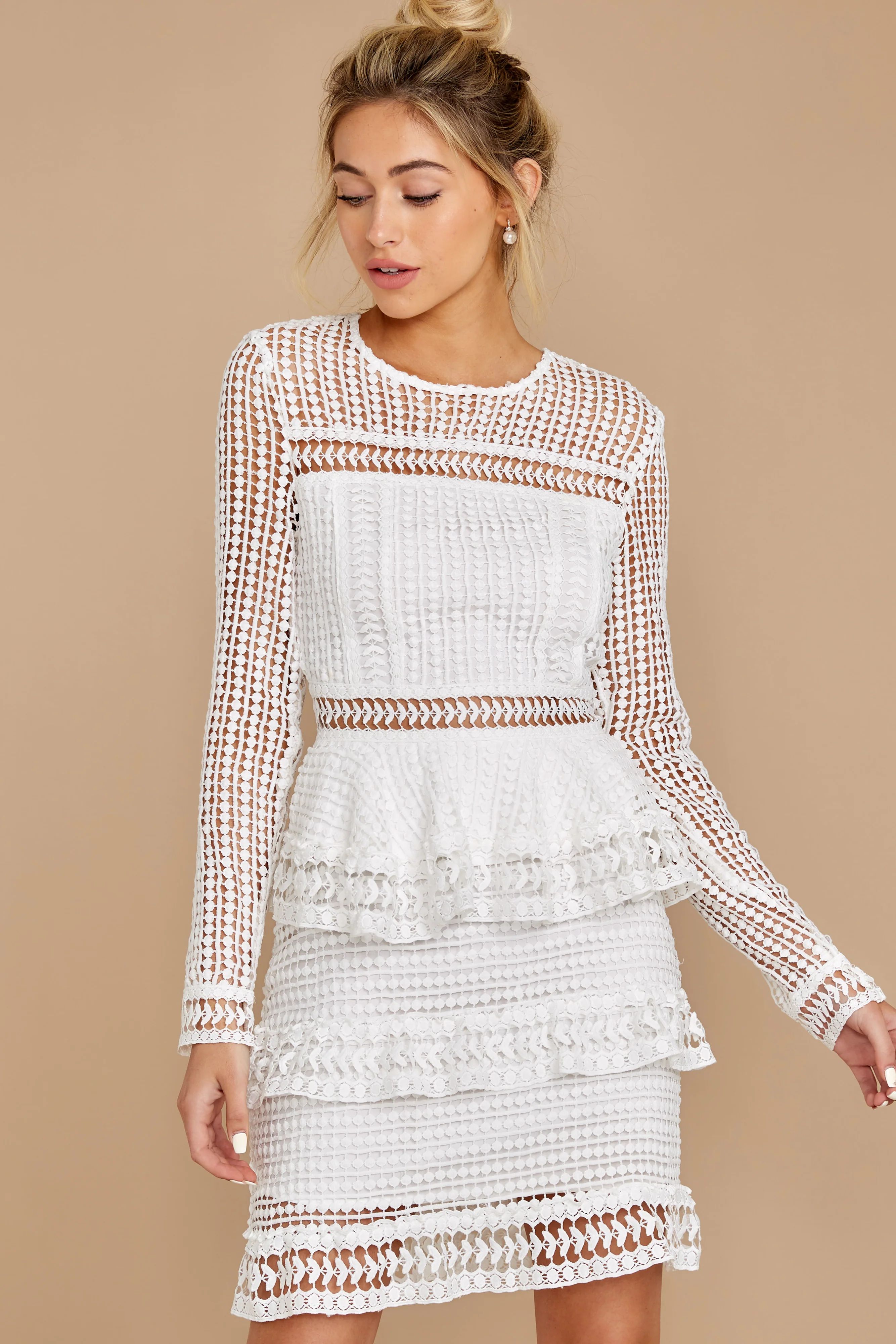 Endless Rose Out For Love White Lace Dress | Red Dress 