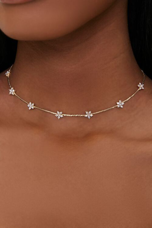 Rhinestone Floral Choker Necklace | Forever 21 (US)