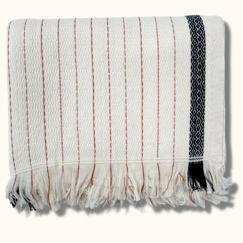 Silvia Luxurious Turkish Bath Towel  Rustic Farmhouse Home - Etsy | Etsy (US)