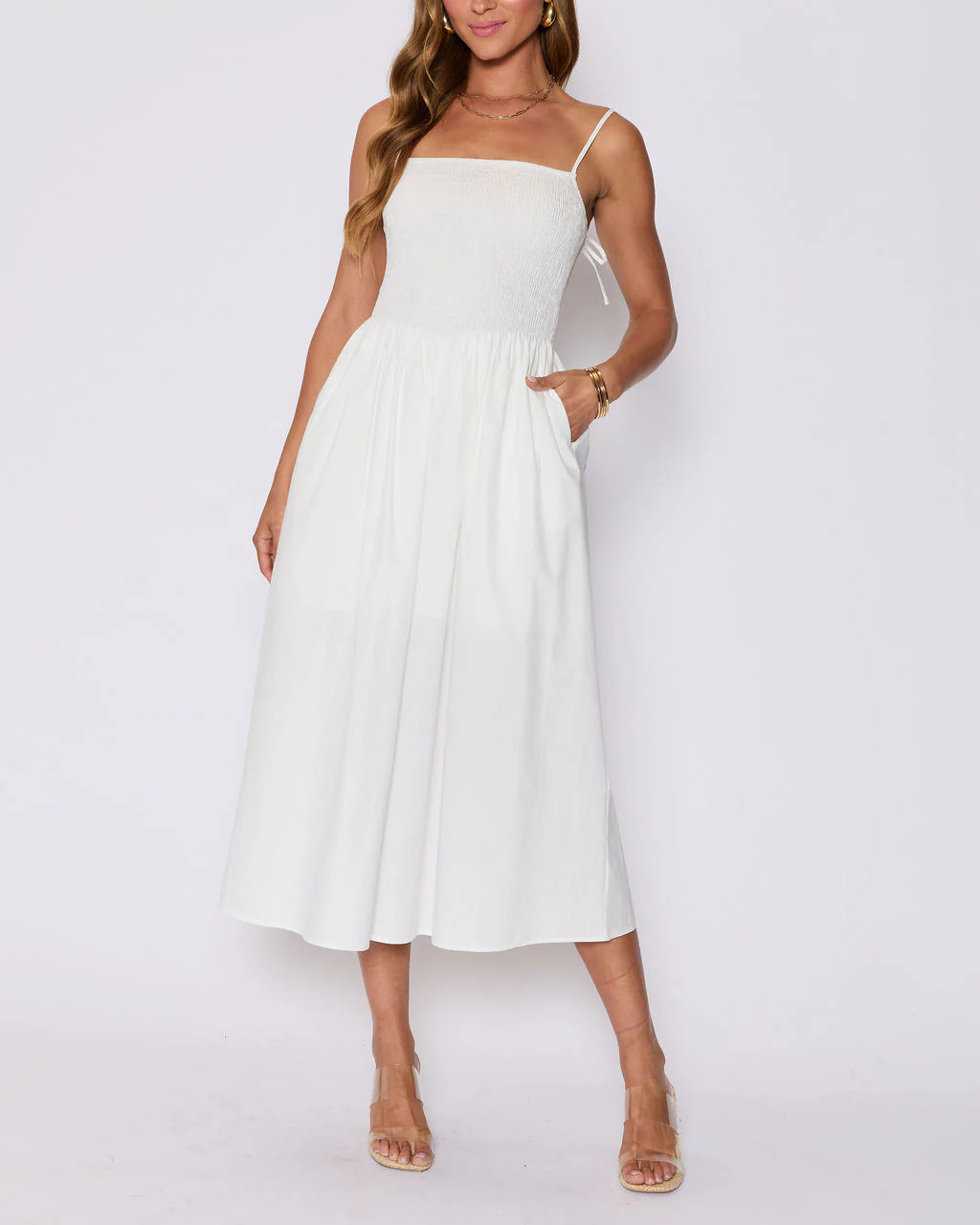 Summer Essential Cotton Smocked Maxi Dress | VICI