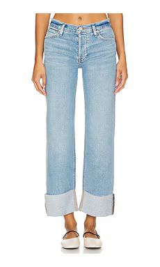 Hudson Jeans Rosie Wide Leg Ankle Cuff in Oak from Revolve.com | Revolve Clothing (Global)