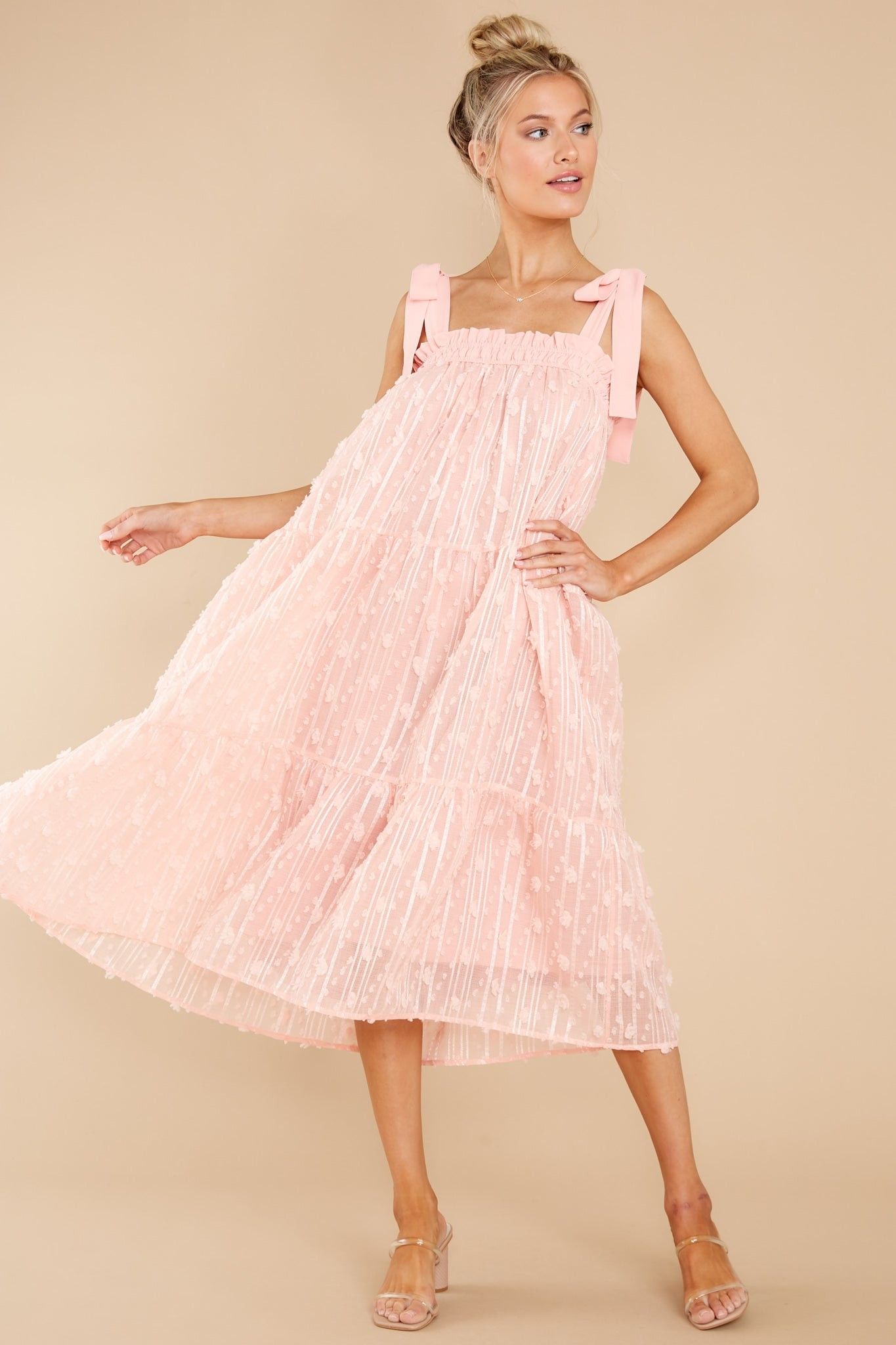Sweet Lady Light Pink Midi Dress- Easter- Spring Dress | Red Dress 
