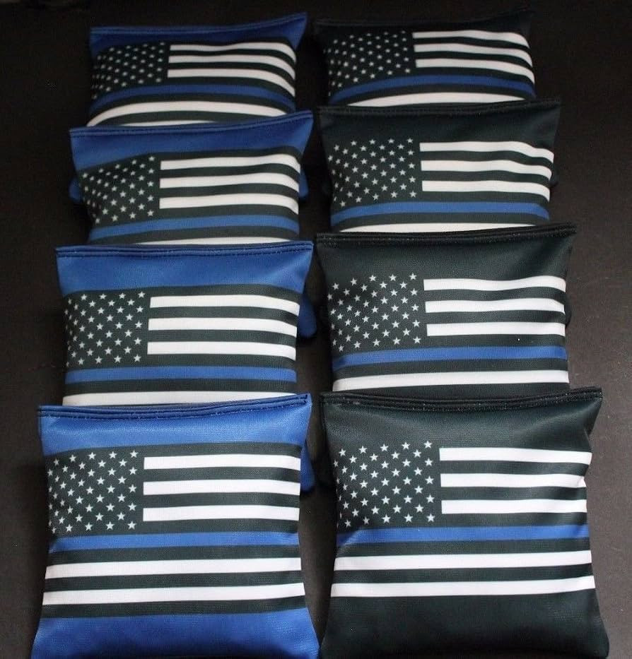 BLUE LIVES MATTER Police US Blue Line FLAG 8 ACA regulation Cornhole bags B339 | Amazon (US)