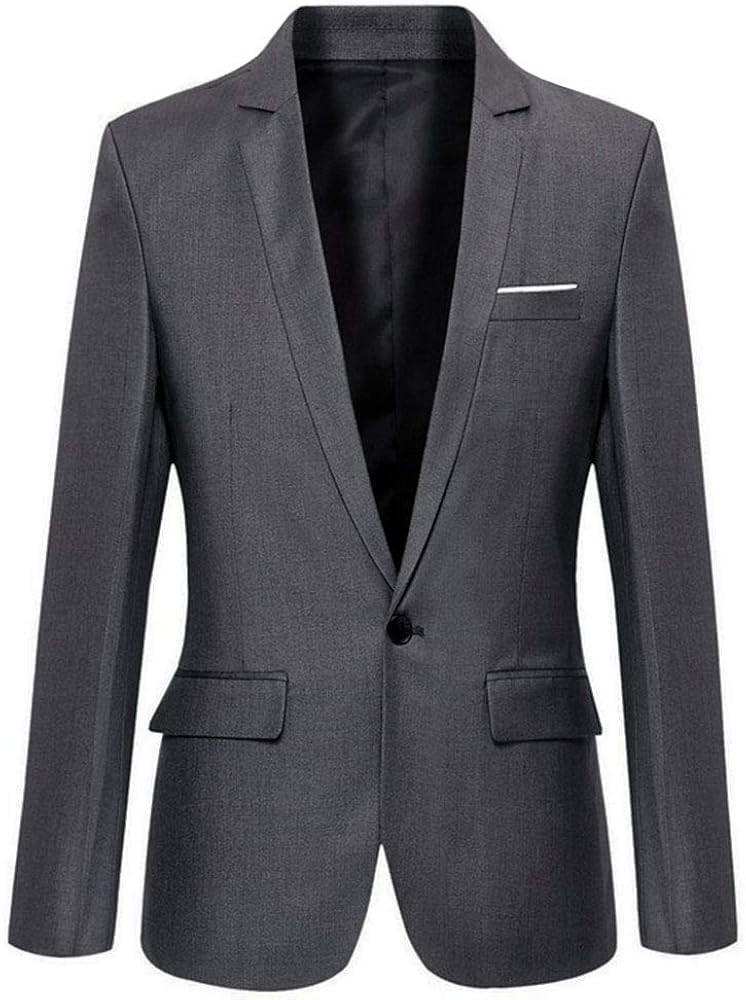 Mens Slim Fit Casual One Button Blazer Jacket | Amazon (US)