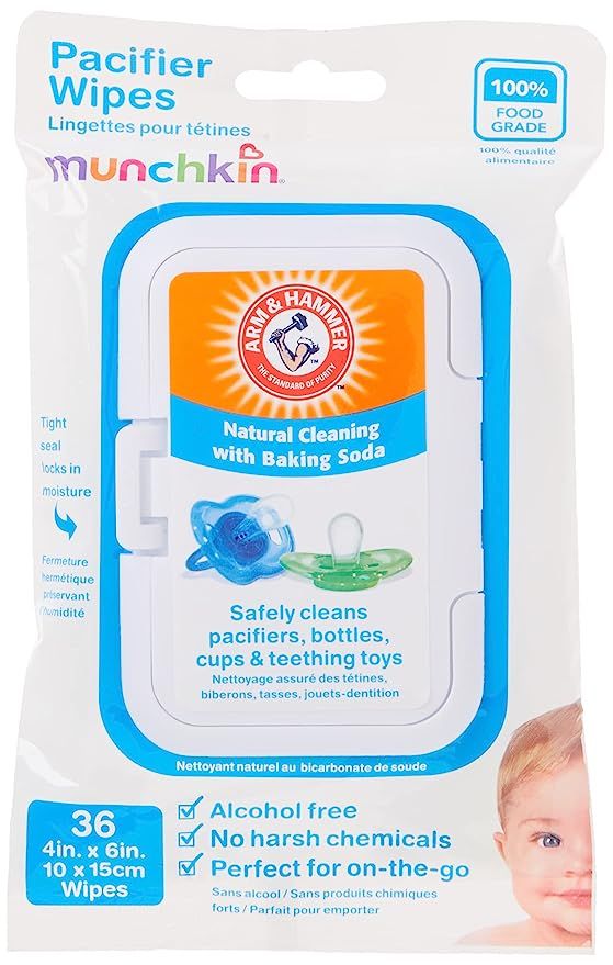 Munchkin Arm & Hammer Pacifier Wipes, 1 Pack, 36 Wipes | Amazon (US)