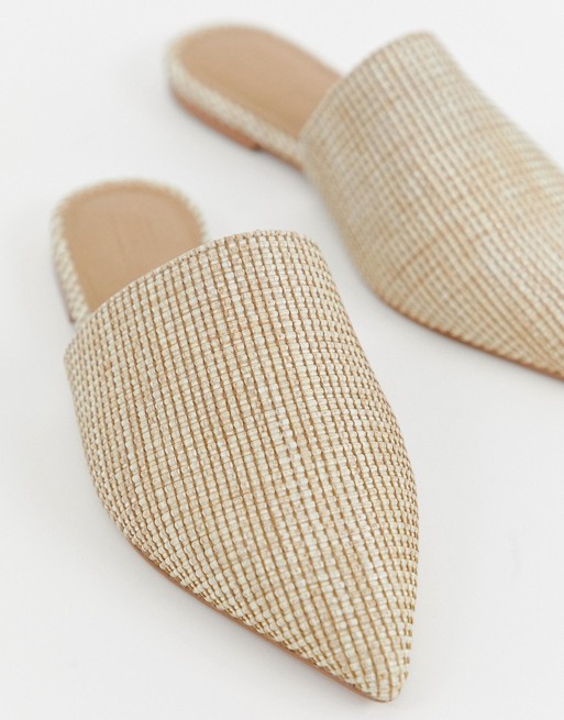 ASOS DESIGN Lorne pointed mules in natural | ASOS US