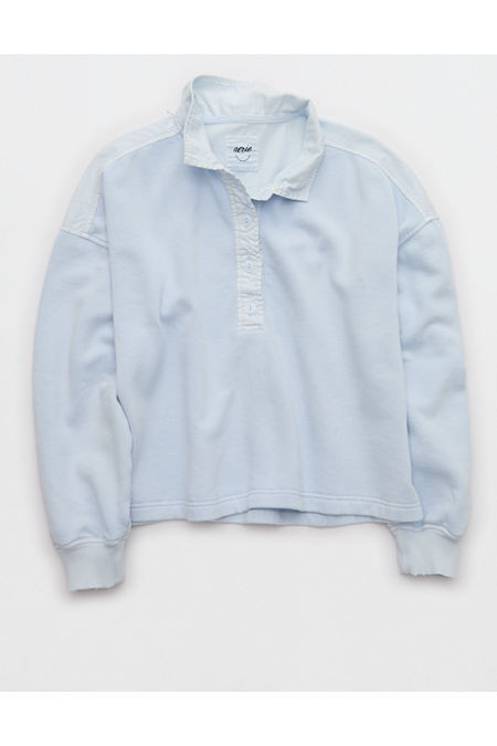 Aerie First Class Sweatshirt Women's Eyelet Blue M | Aerie