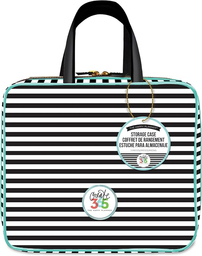 me & my BIG ideas Storage Case - The Happy Planner Scrapbooking Supplies - Black & White Stripe -... | Amazon (US)