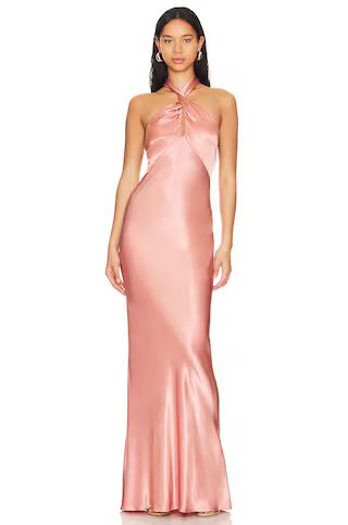 Shona Joy La Lune High Neck Twist Maxi Dress in Antique Rose from Revolve.com | Revolve Clothing (Global)