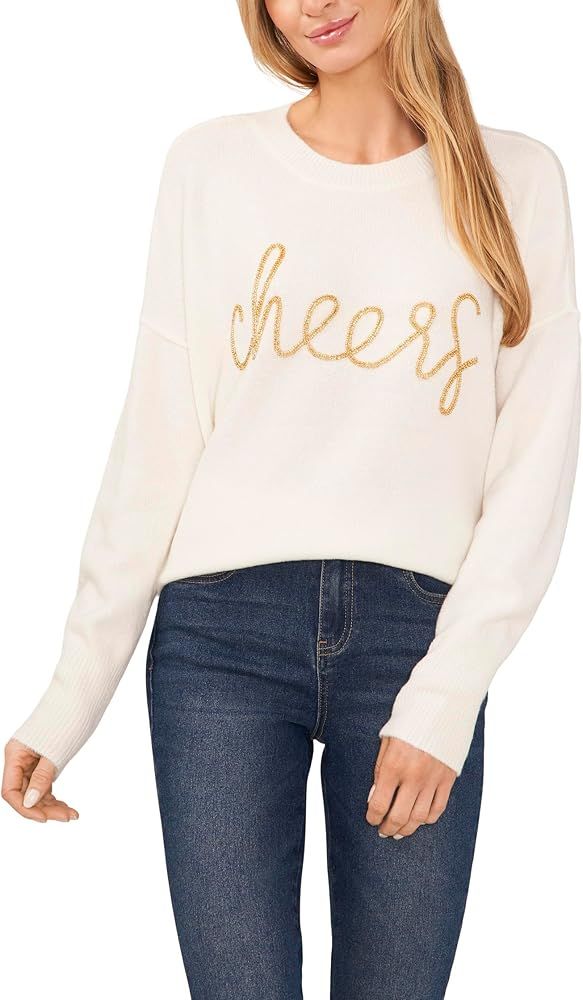 CeCe Women's Cheers Crew Neck Sweater | Amazon (US)