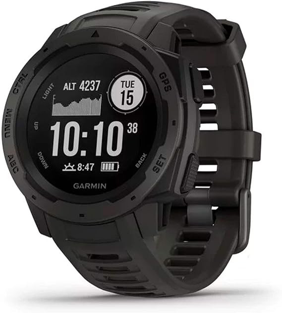 Garmin Instinct, Rugged Outdoor Watch with GPS, Features Glonass and Galileo, Heart Rate Monitori... | Amazon (US)