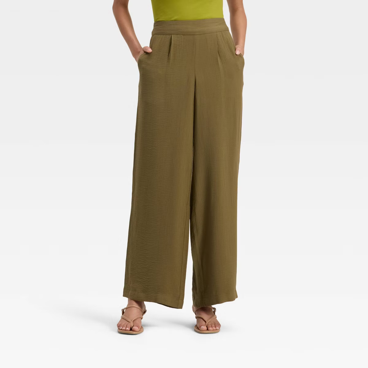 Women's High-Rise Modern Gauze Pull-On Pants - A New Day™ | Target