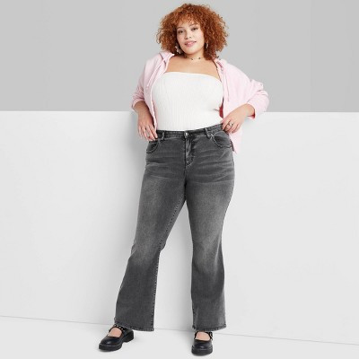 Women's Low-Rise Flare Jeans - Wild Fable™ Black Wash 24 | Target