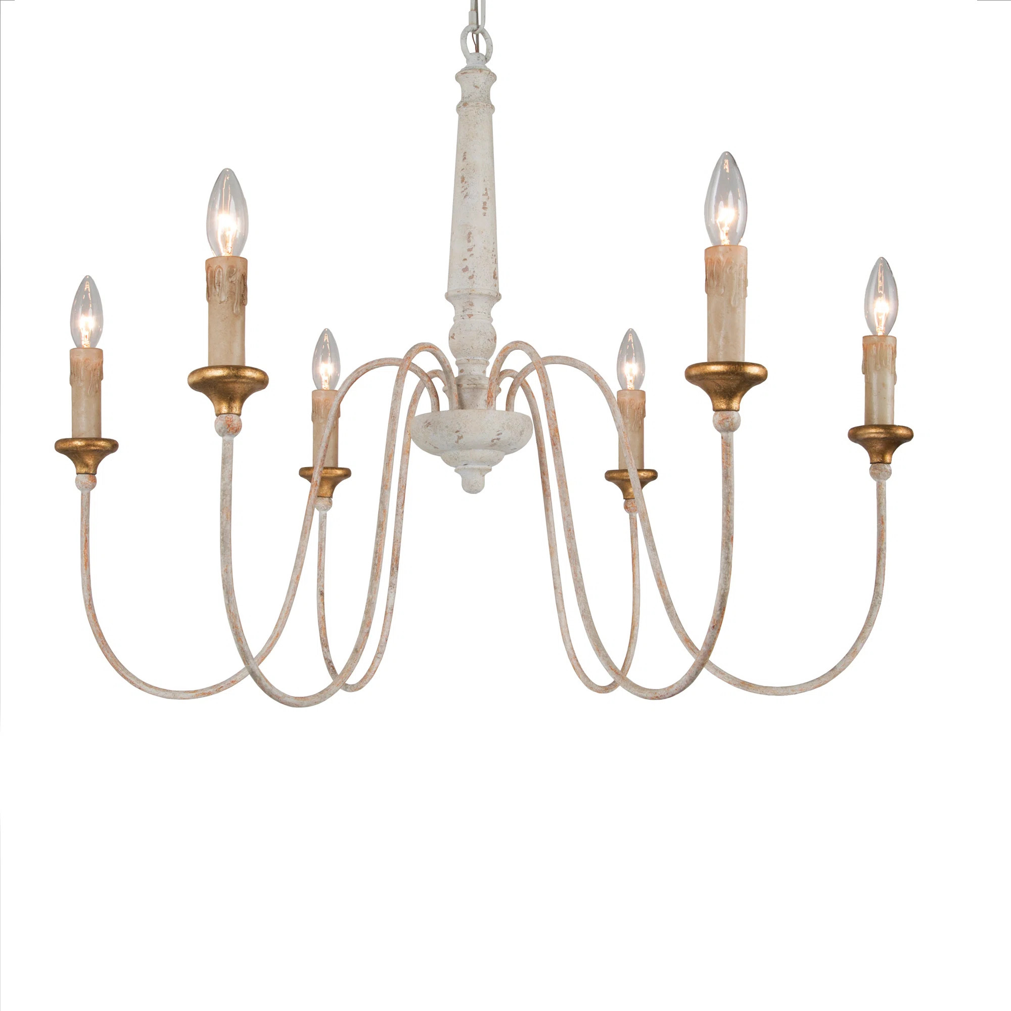 Gravitt 6 - Light Candle Style French Country Chandelier | Wayfair North America