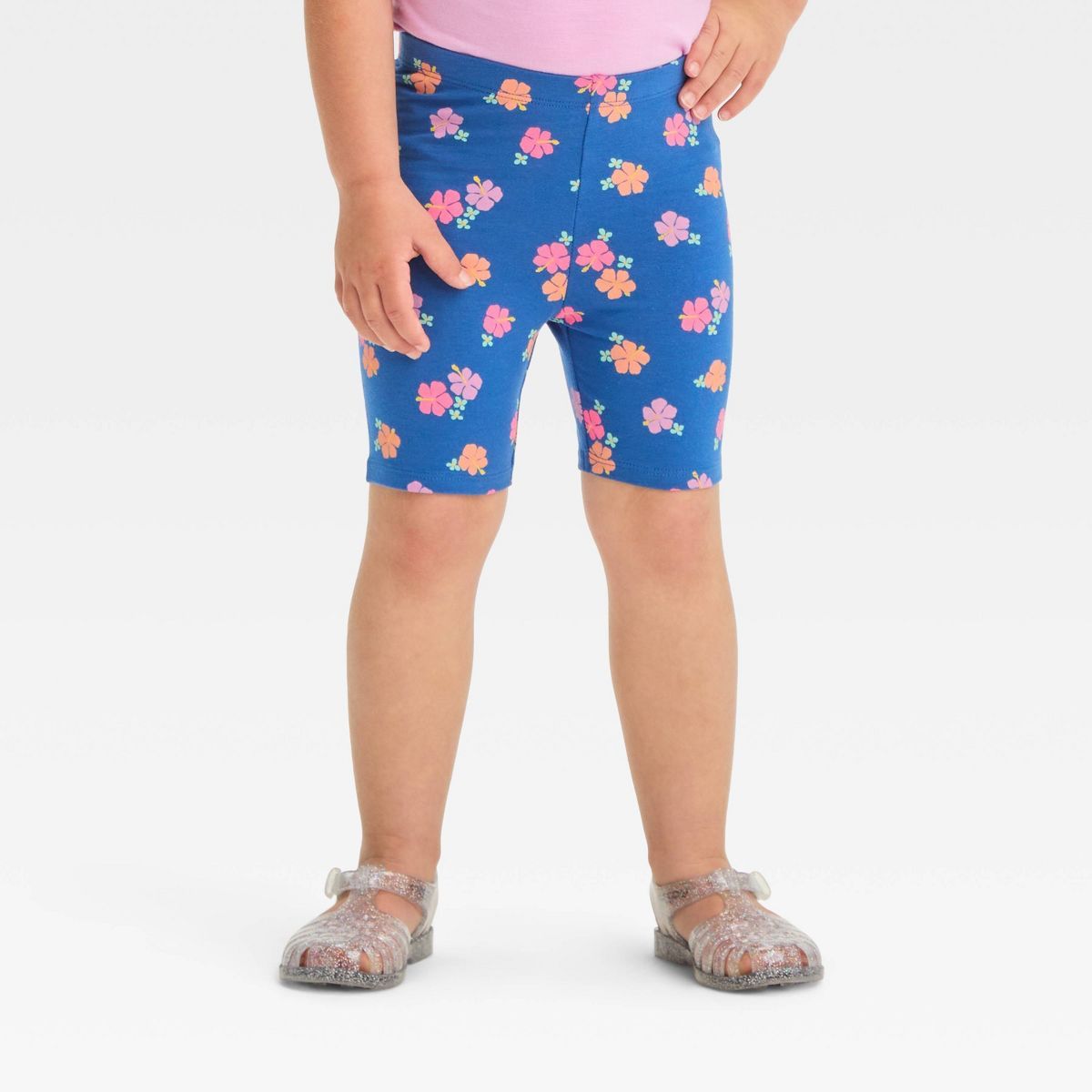 Toddler Girls' Hibiscus Shorts - Cat & Jack™ Blue | Target