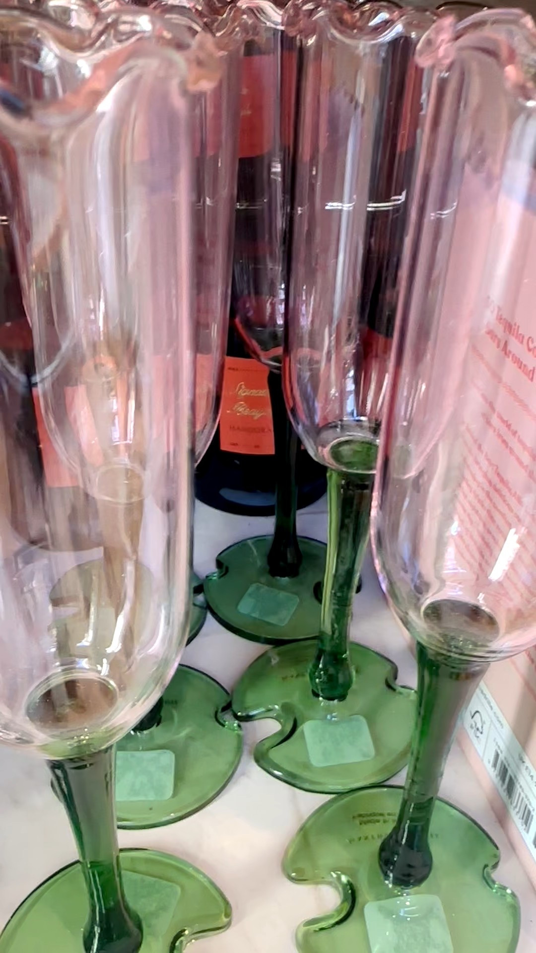 Love the pink and green pairing on these flute glasses — fresh, playful, and perfect for a spring table. #springtable #tabletopinspo #fluteglasses #springentertaining #tablescape #colormoment #homedetails #elevatedliving #designmood

#LTKHome #LTKValentine