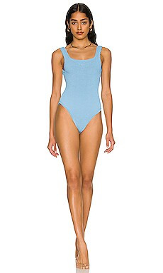 Hunza G Square Neck One Piece in Sky Blue from Revolve.com | Revolve Clothing (Global)