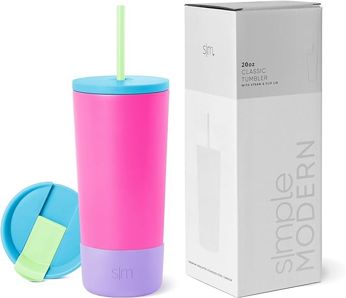 Simple Modern Insulated Tumbler with Lid, Straw, & Boot | Iced Coffee Cup Reusable Stainless Stee... | Amazon (US)