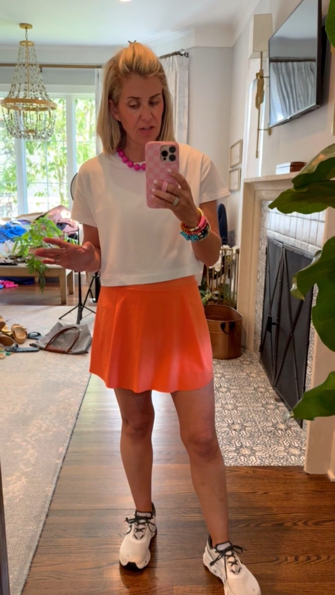 OK girls… Let’s move our bodies! How gorgeous is Natasha’s new bracelet stack?? 
Top - xs
Skort - small


 *Use my code Catherine20 on A+B
 *Use code Mixandmatchmadness on Loopy

#LTKmomlife #LTKselfcare #LTKmorningroutine