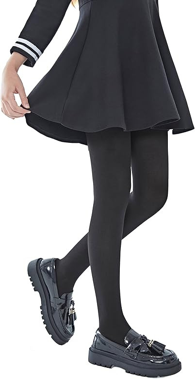 leg elegant Girls Microfiber Soft Opaque Footed Tights and Stockings | Amazon (US)