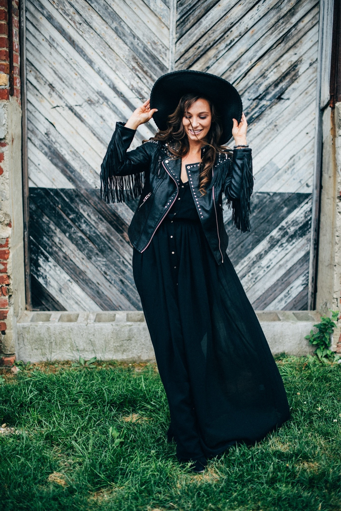 Black Leather Moto Jacket / Jackets with fringe

#LTKootd #LTKSeasonal #LTKOver40